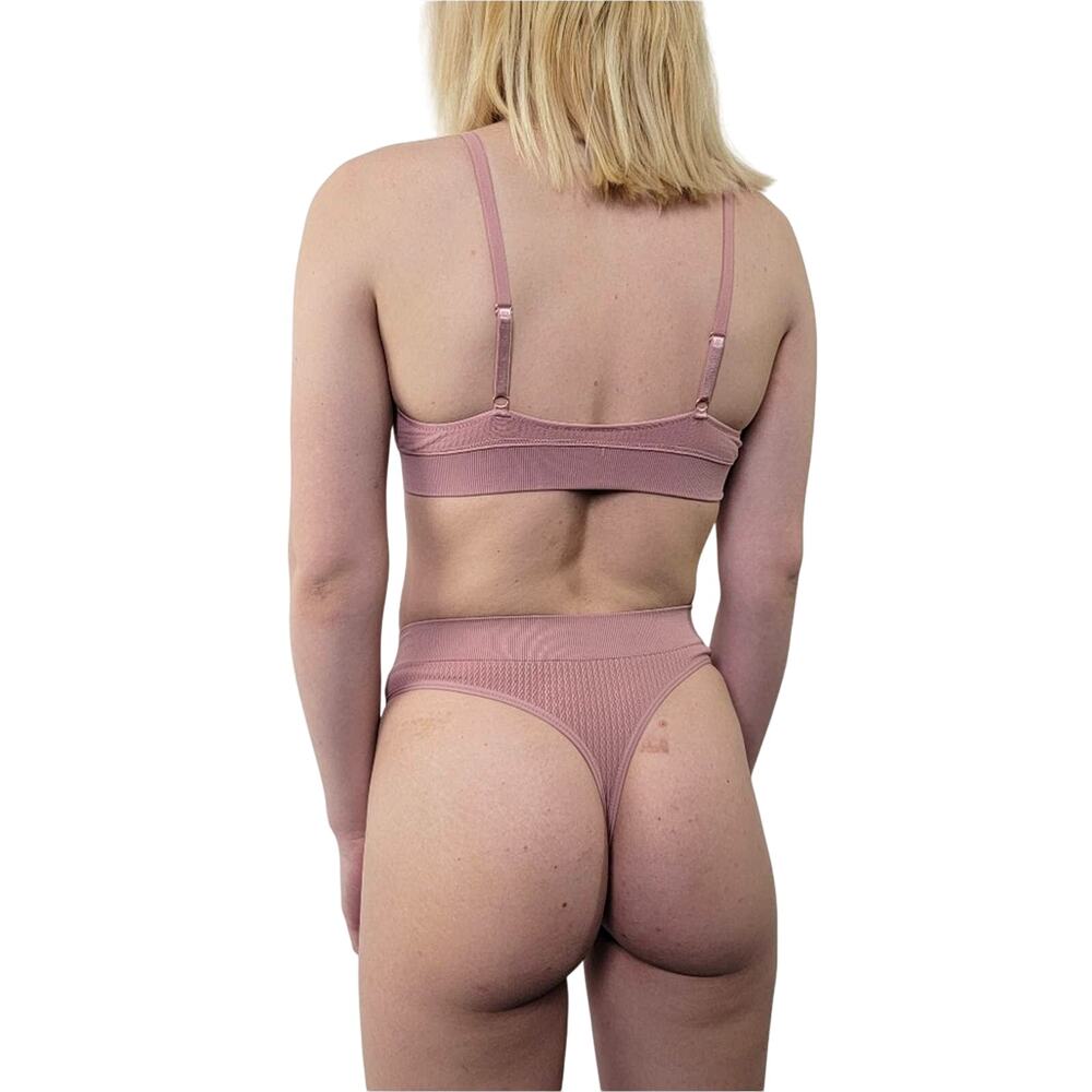 Dusty Pink Plain Lingerie Set - S - Picture 3 of 6
